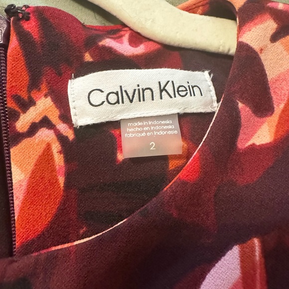 Calvin Klein Pink and Black Floral Midi Dress - Picture 6 of 8